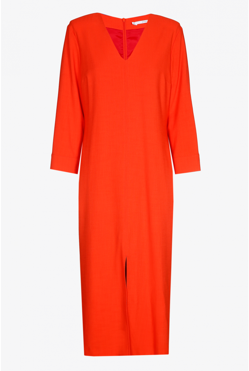 Midi dress with V-neck