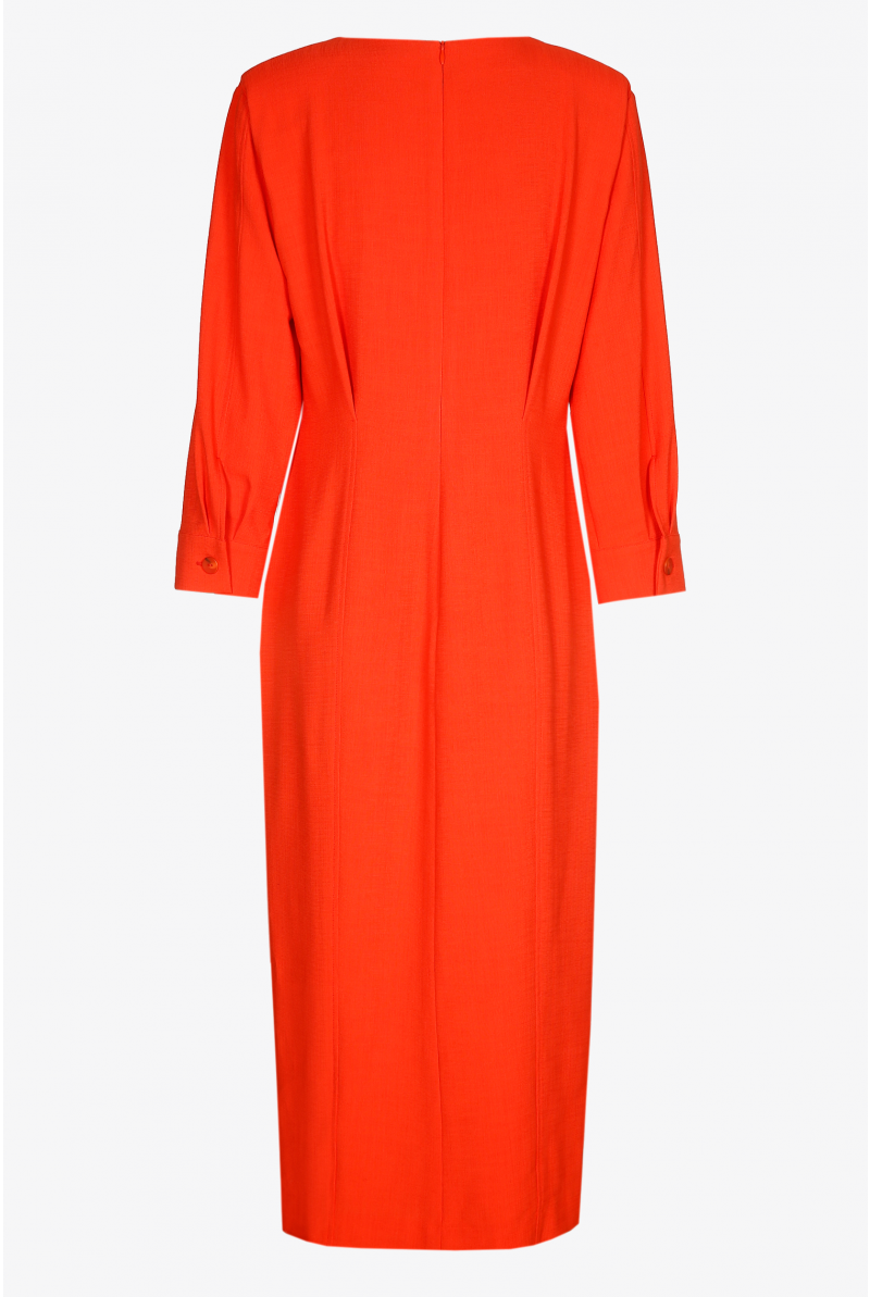 Midi dress with V-neck