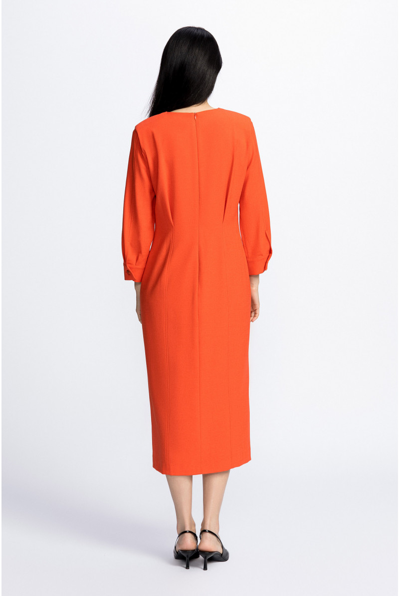 Midi dress with V-neck