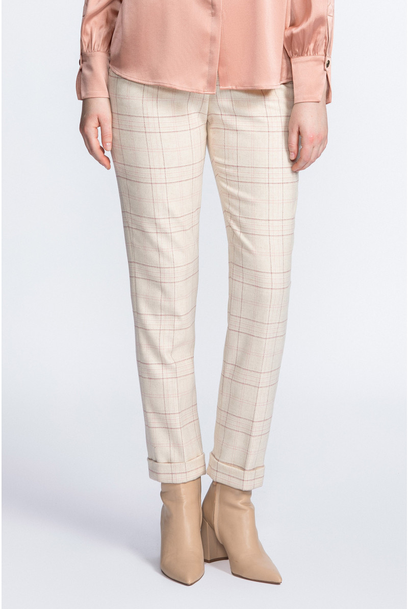 Pantalon à carreaux à jambes étroites