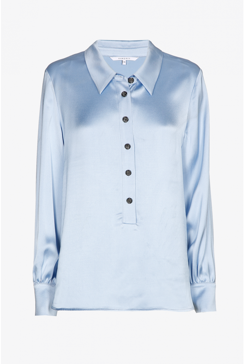 Bluse in glänzender Satinoptik
