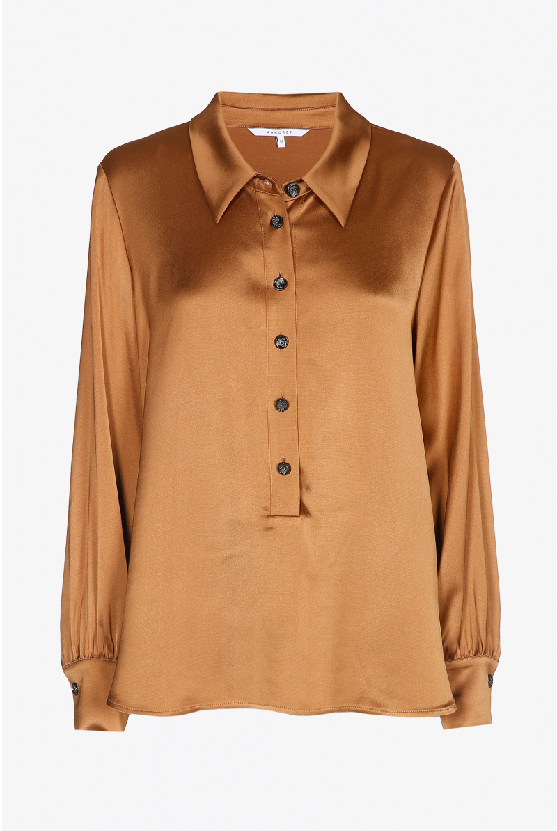 Bluse in glänzender Satinoptik