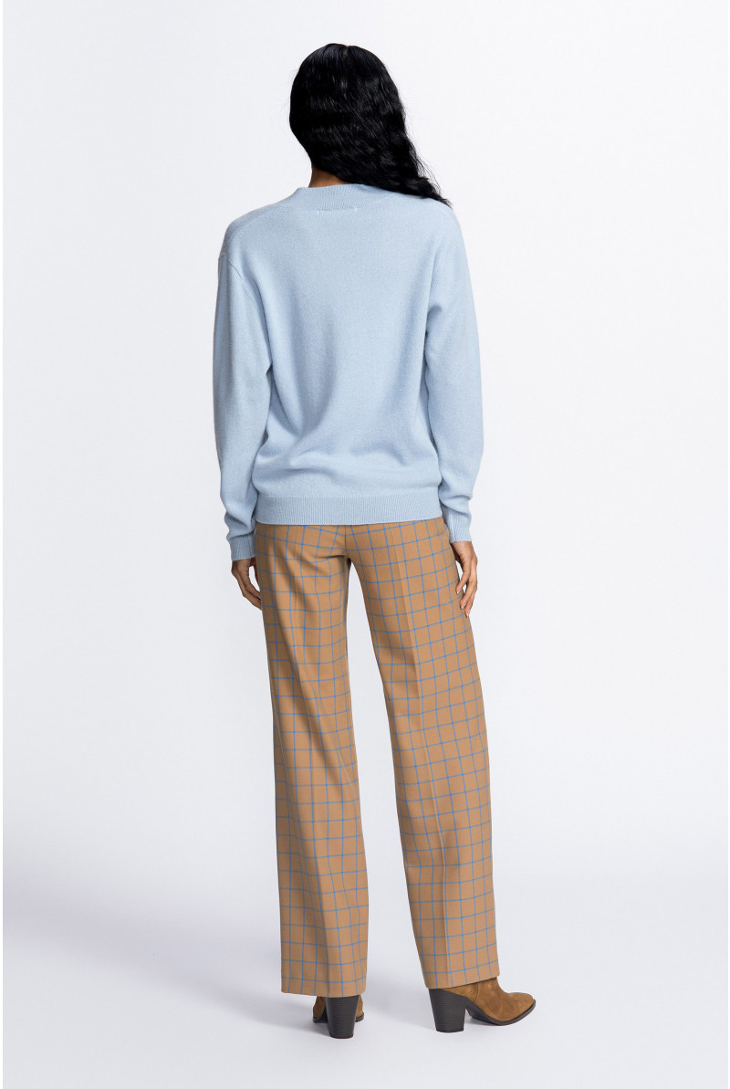 Checked wide-leg trousers
