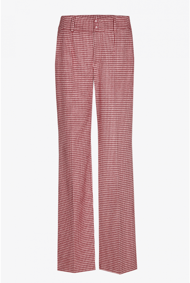 Pantalon à motif pied-de-poule