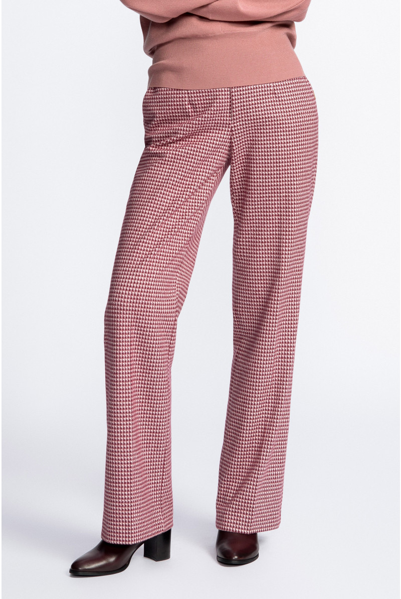 Pantalon à motif pied-de-poule
