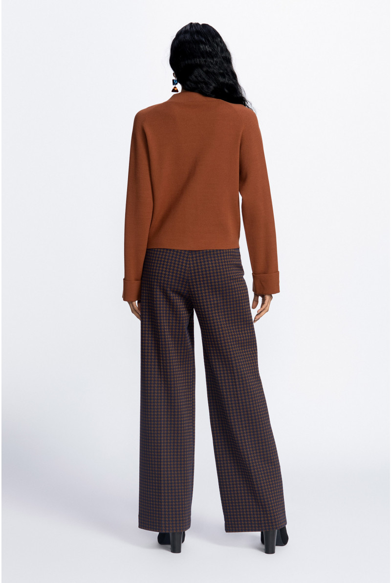 Pantalon à motif pied-de-poule