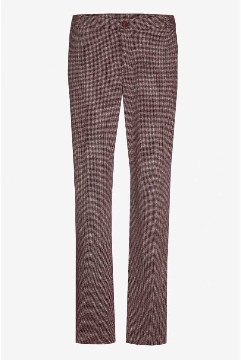 Pleated trousers with houndstooth print