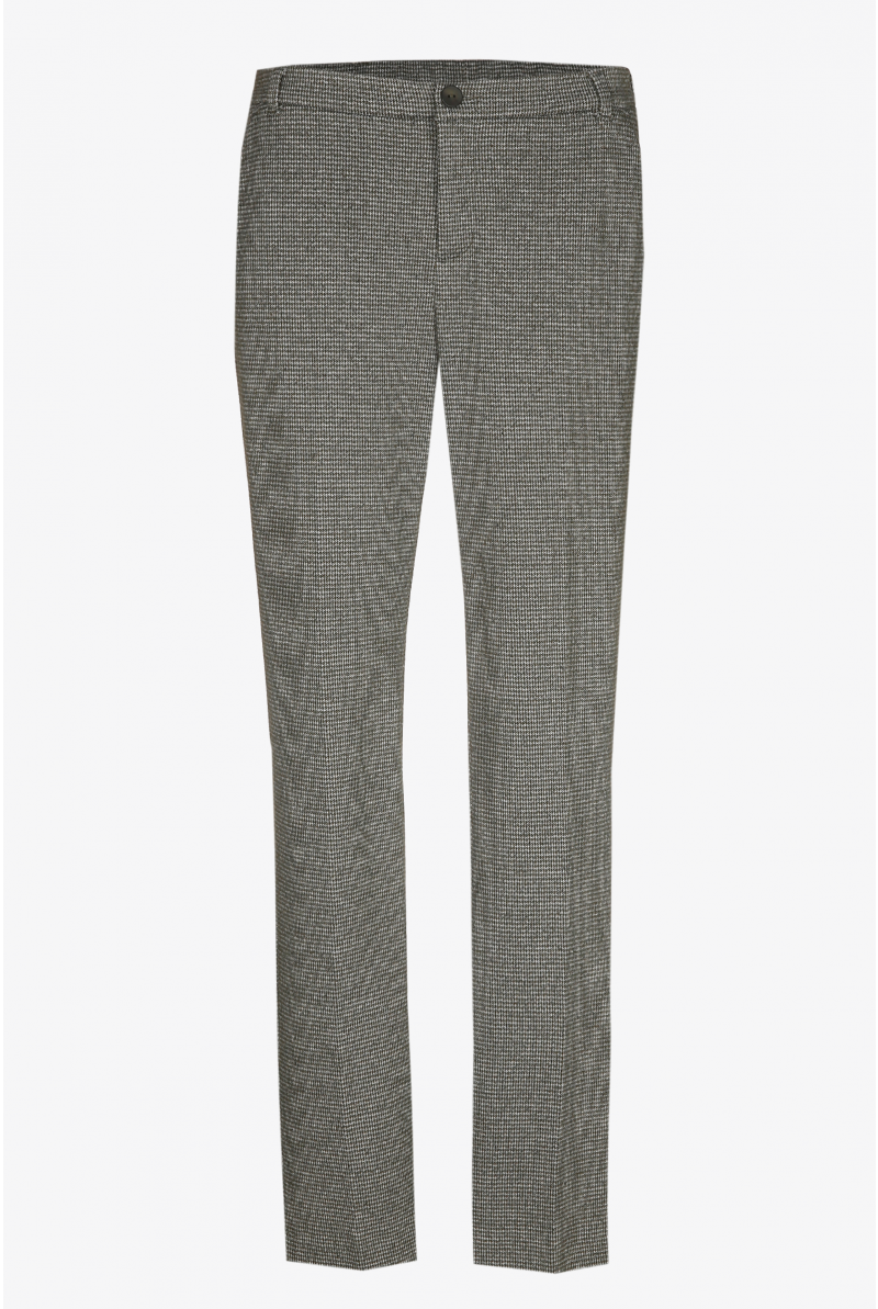 Pleated trousers with houndstooth print