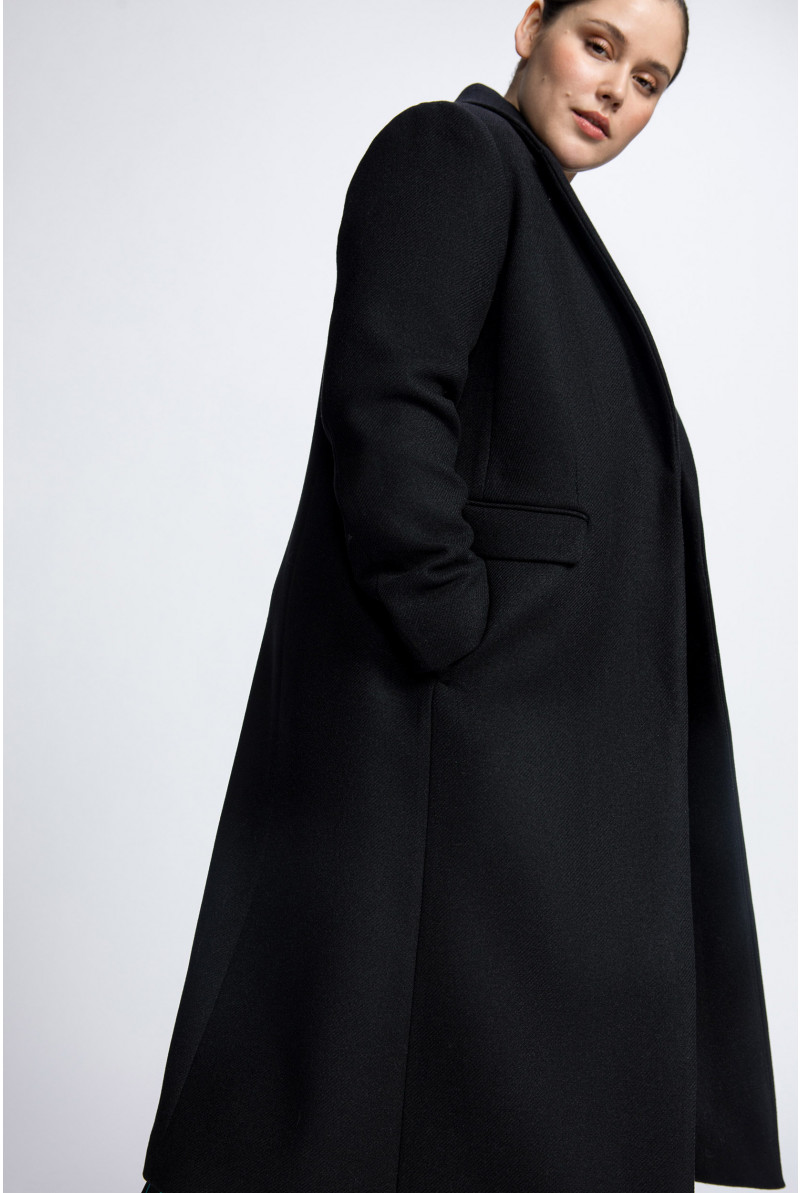 Long smart twill coat
