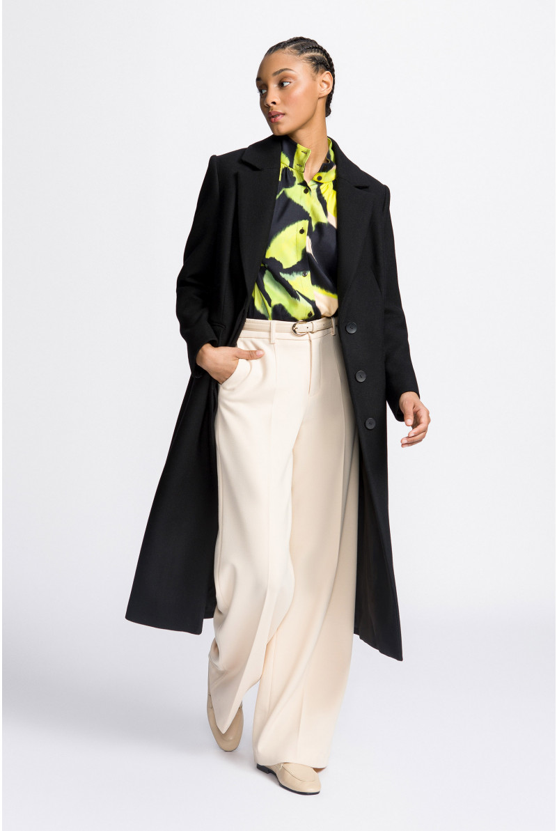 Long smart twill coat