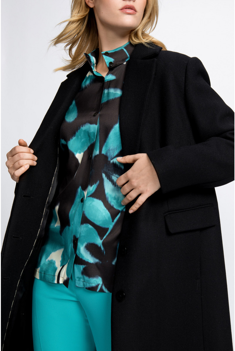 Long smart twill coat