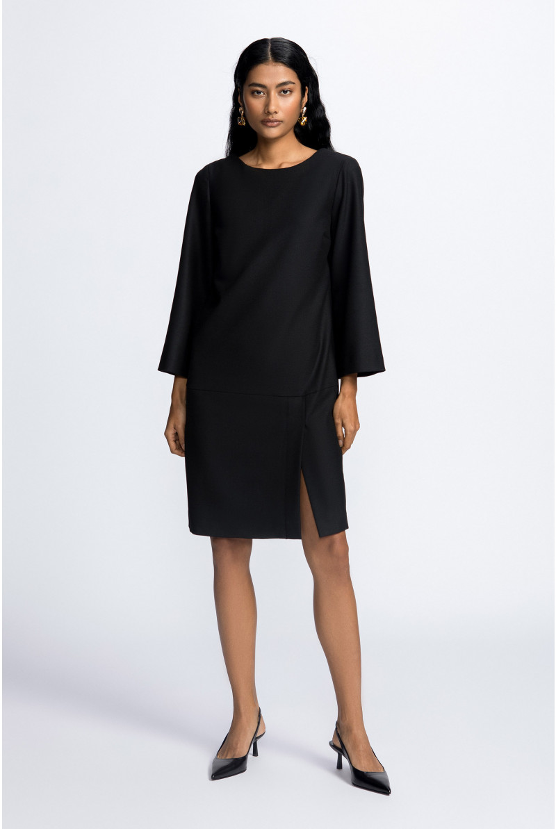 Asymmetrical dress with slit