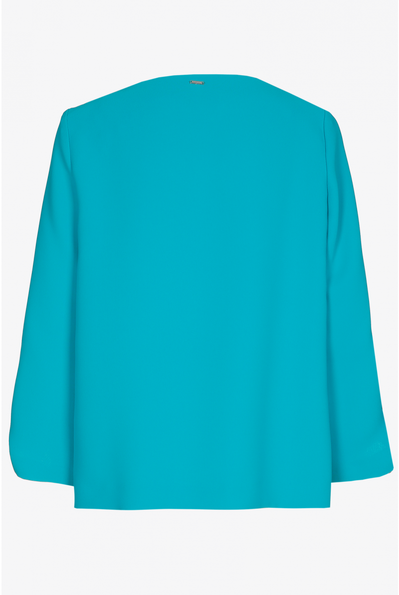 Blouse en sergé à encolure ronde