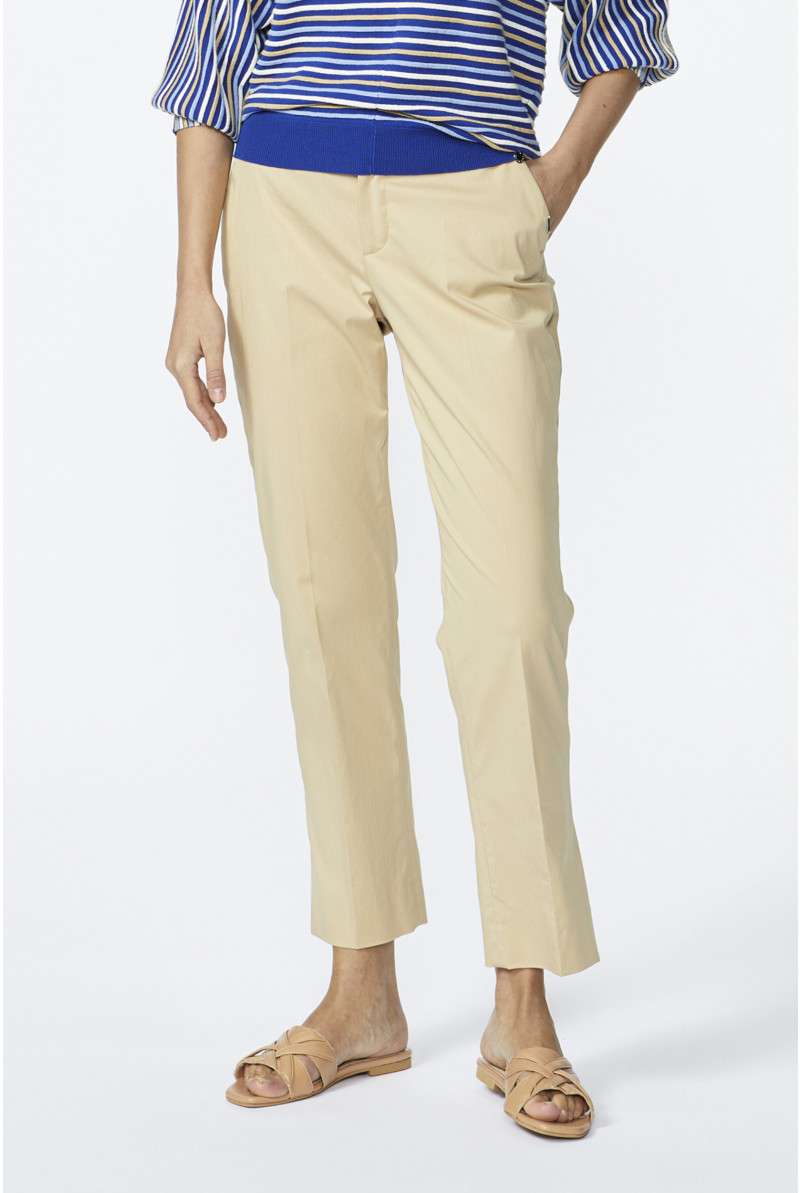 Trousers with a pressed crease