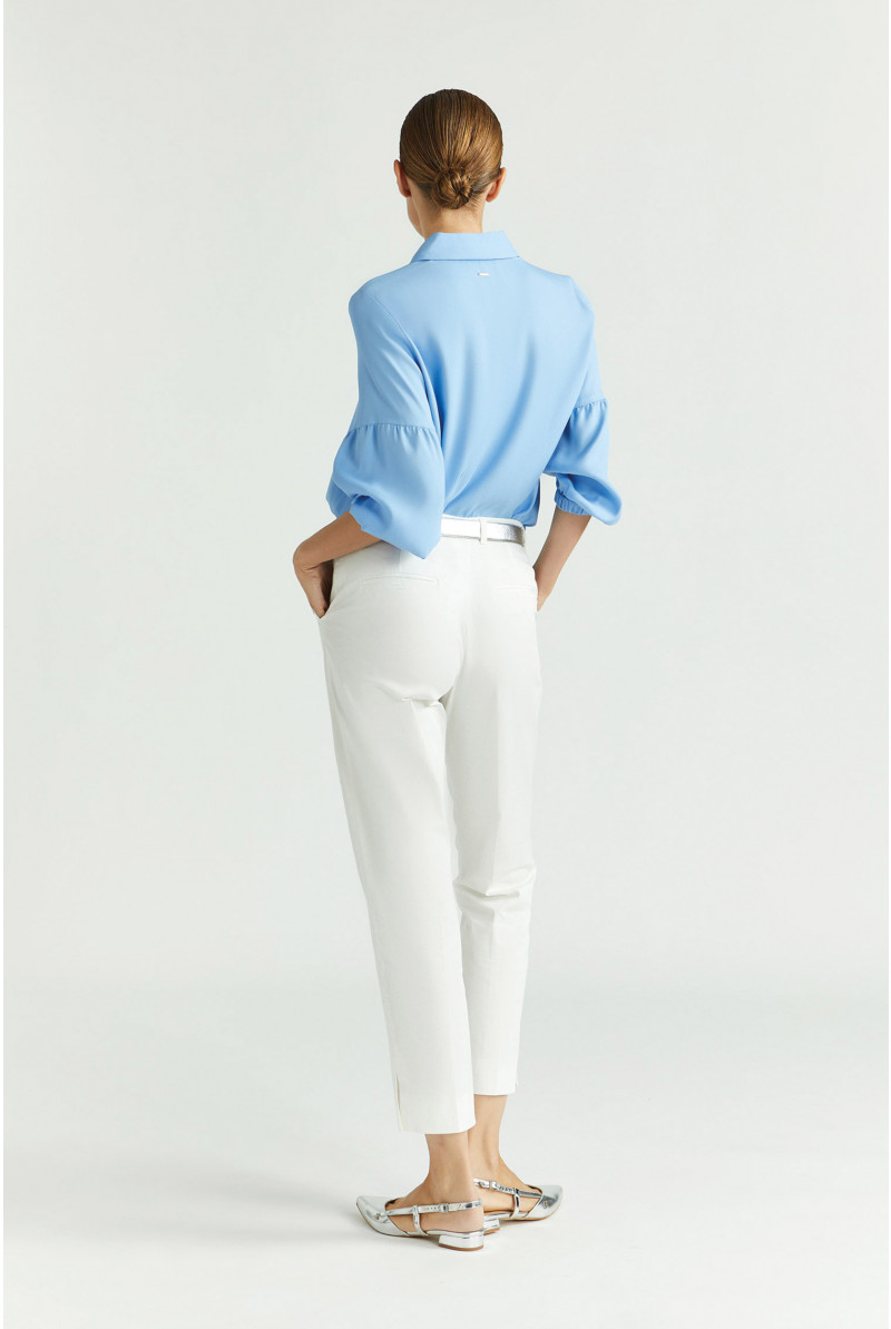 Cotton trousers with narrow legs