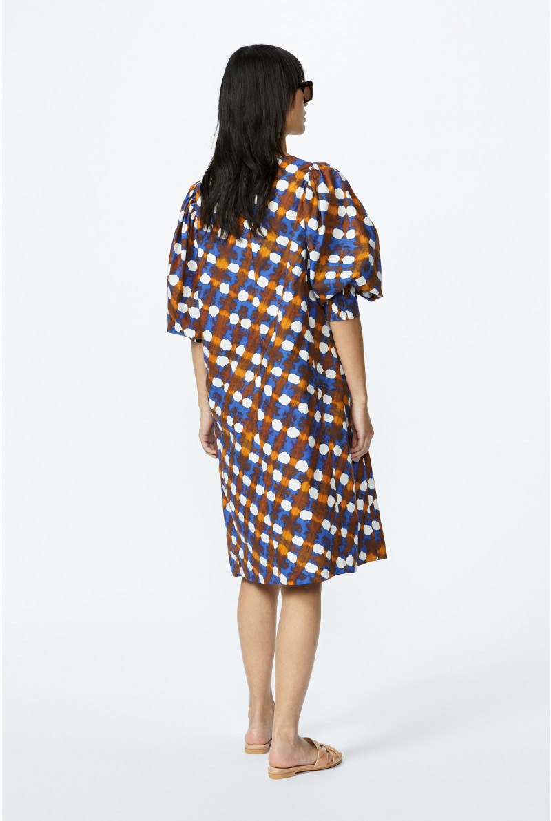 Cotton dress with arty dot print