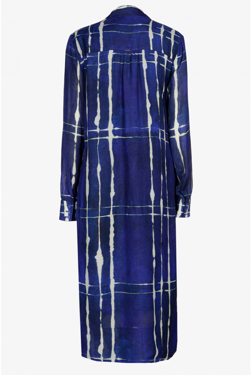 Shirt dress with watercolour print