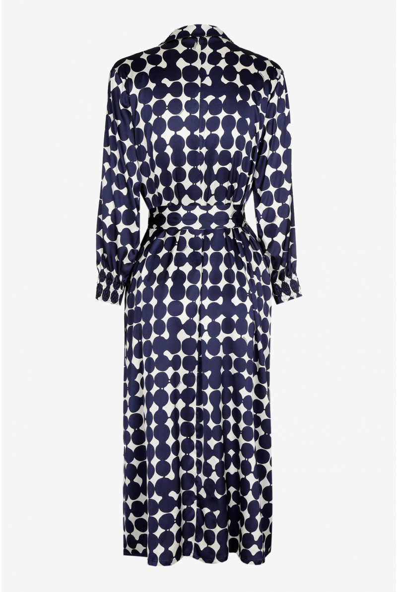 Shirt dress with in-house dot print