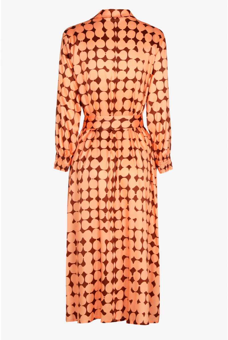 Shirt dress with in-house dot print