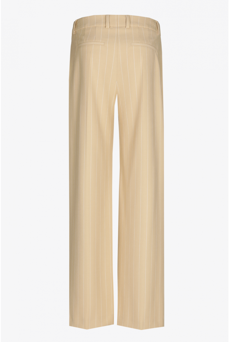 Pinstripe trousers with wide legs