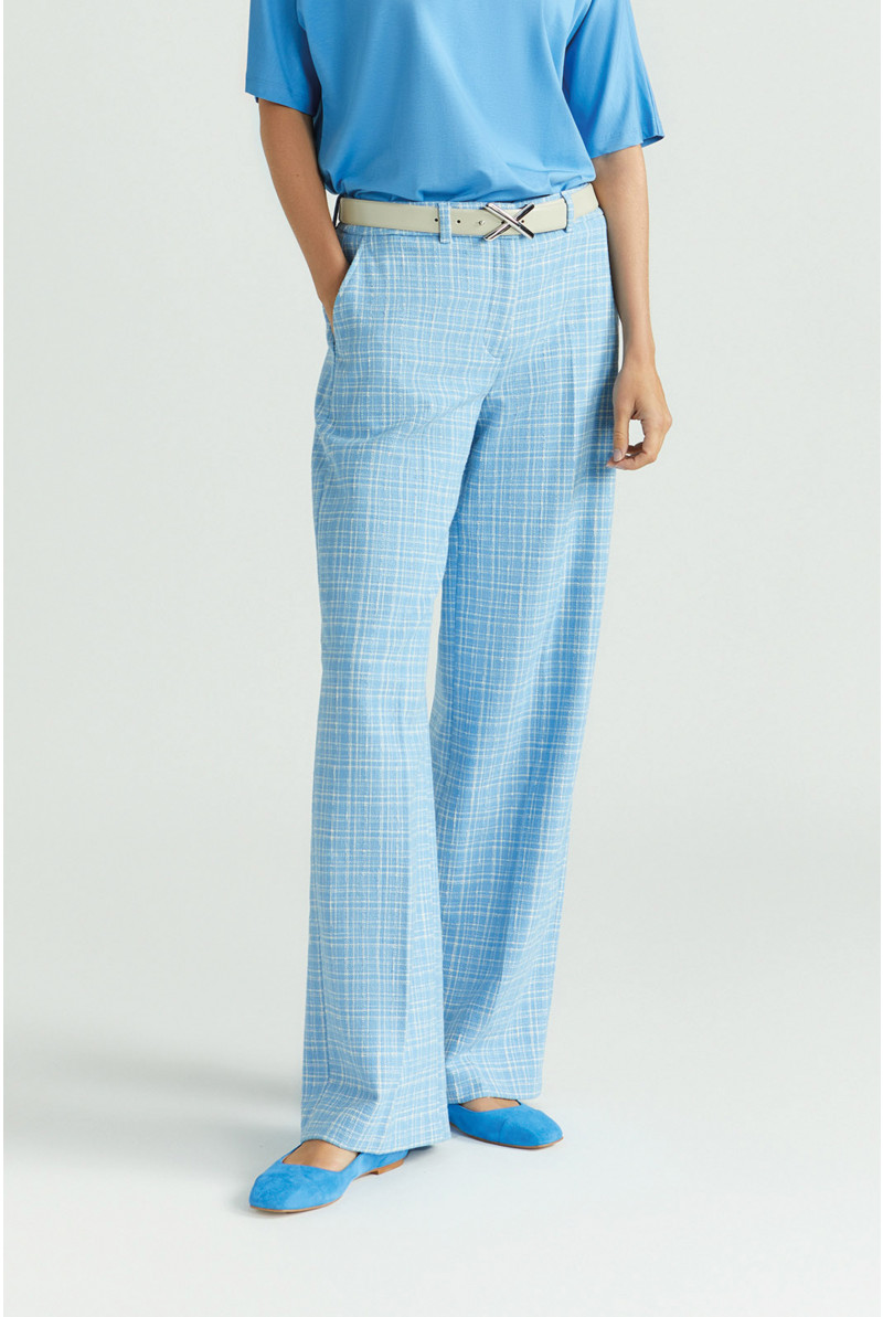 Geruite broek met wijde pijpen