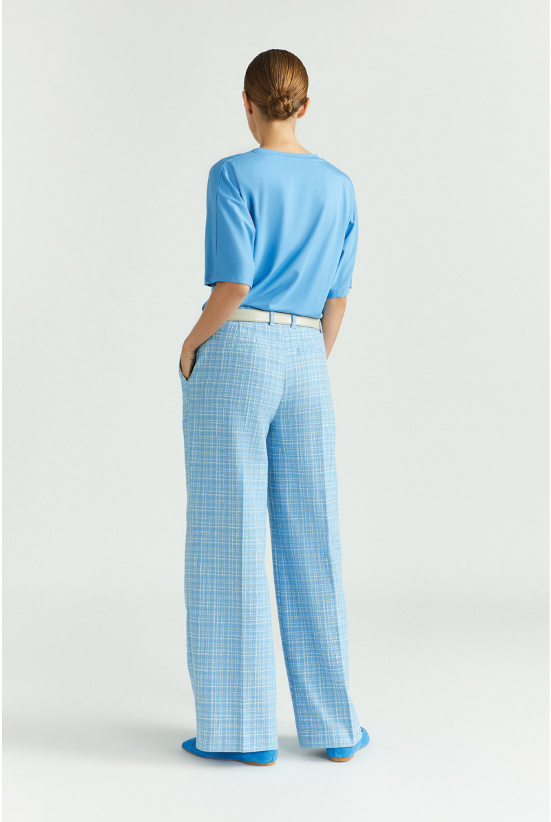 Geruite broek met wijde pijpen