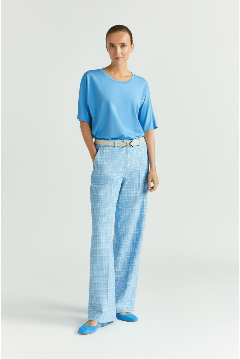 Geruite broek met wijde pijpen