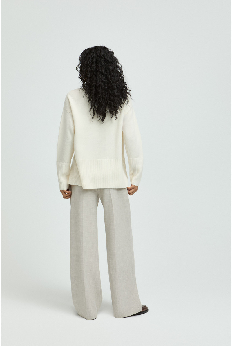 Geklede broek met wijde pijpen