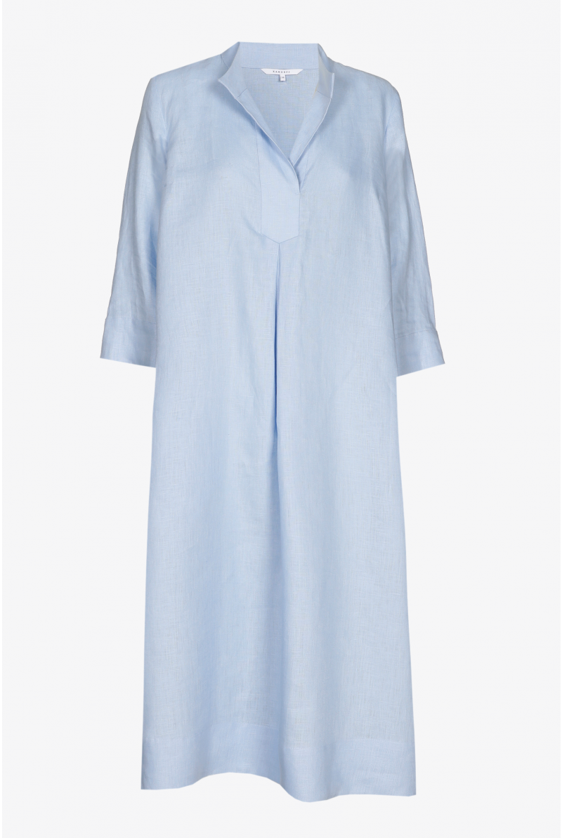 Linen dress with V-neck