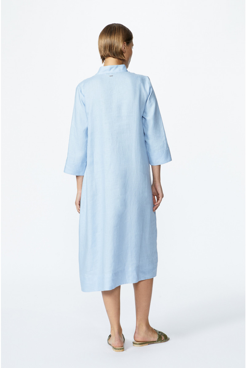 Linen dress with V-neck