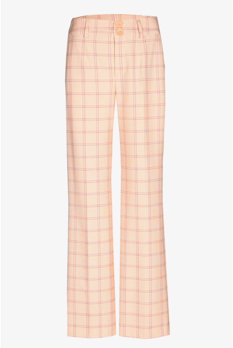 Checked trousers with high waist 