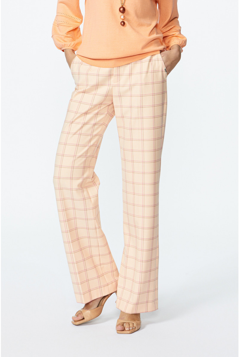 Checked trousers with high waist 