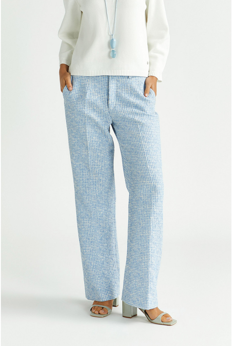 Pantalon en seersucker structuré