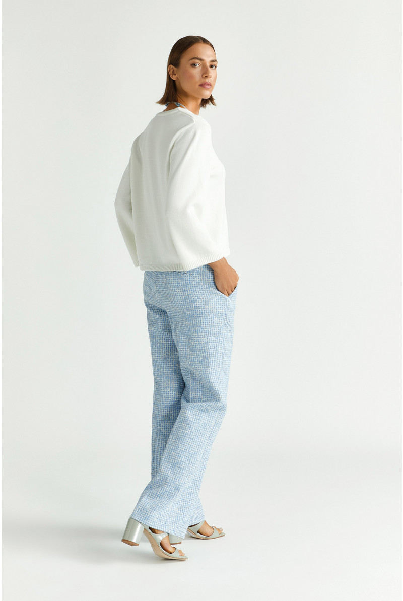 Pantalon en seersucker structuré