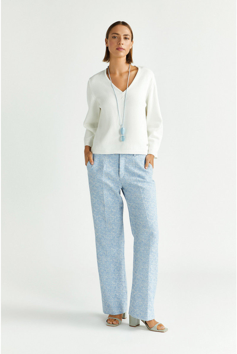 Pantalon en seersucker structuré
