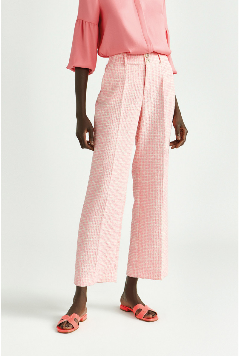 Seersucker broek met structuur