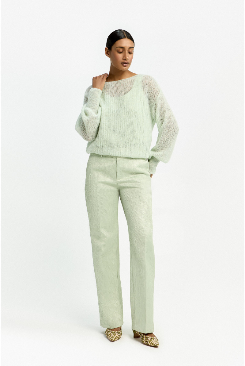 Jacquard broek met subtiele lurex