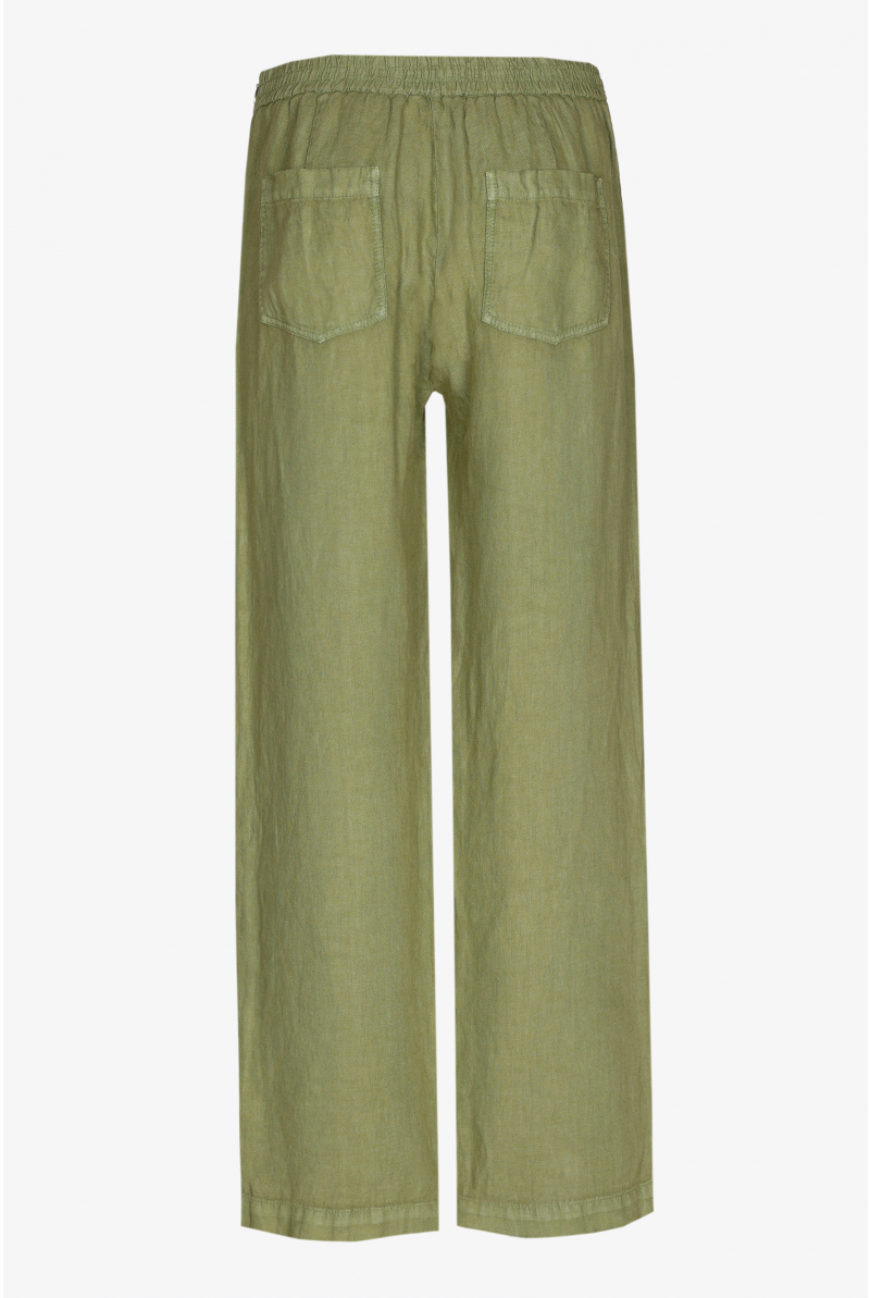 Linen high-waist trousers