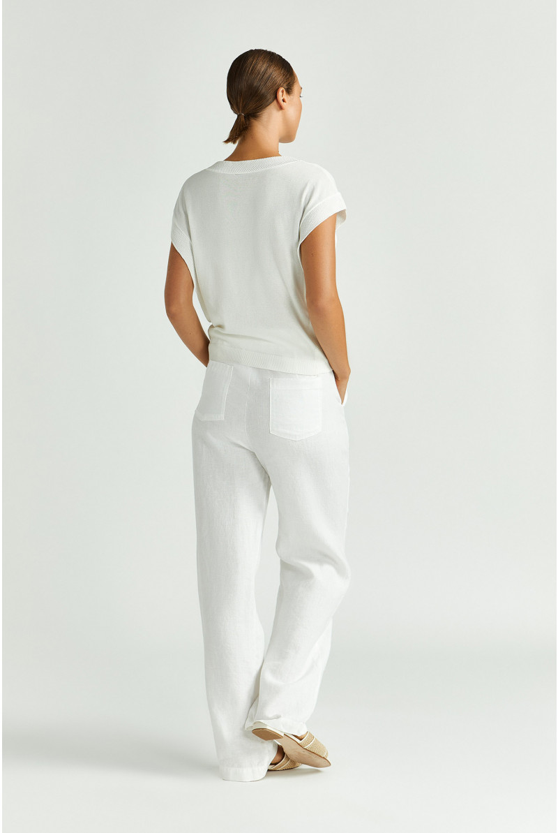 Pantalon en lin à jambes droites