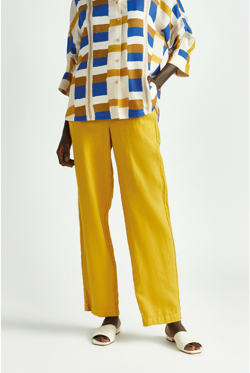 Pantalon en lin à jambes droites