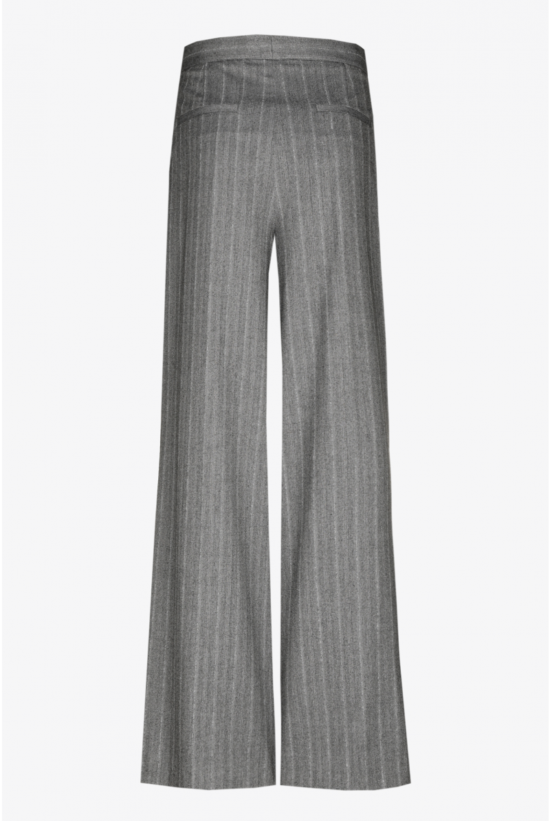 Trousers with wide legs and lurex