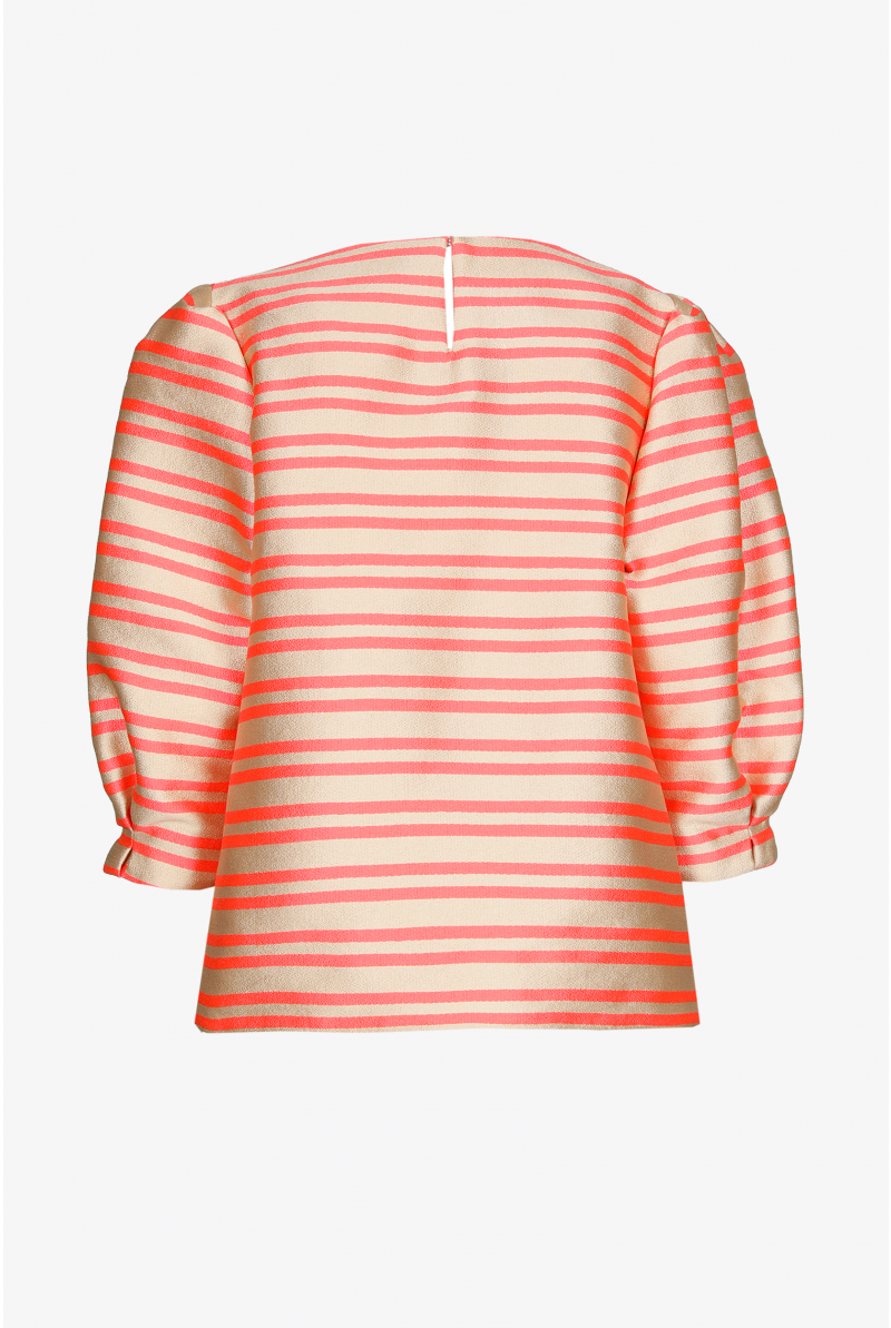 Blouse in tafta met ballonmouw