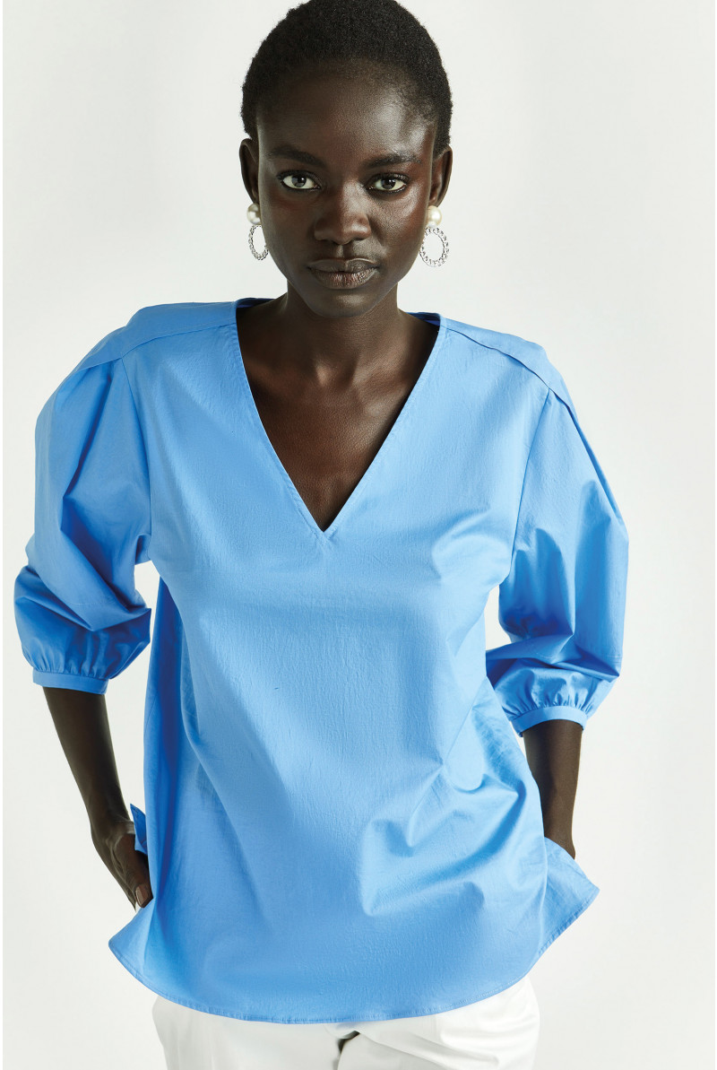 Blouse met pofmouwen