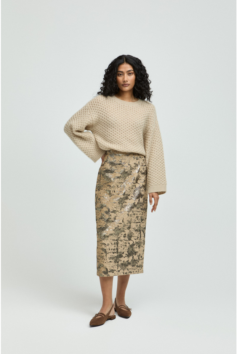 Kokerrok met jacquard motief