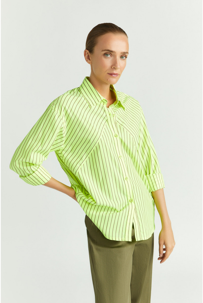 Blouse à rayures fluo