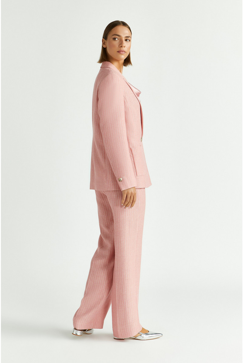 Blazer avec motif trait de craie en lurex