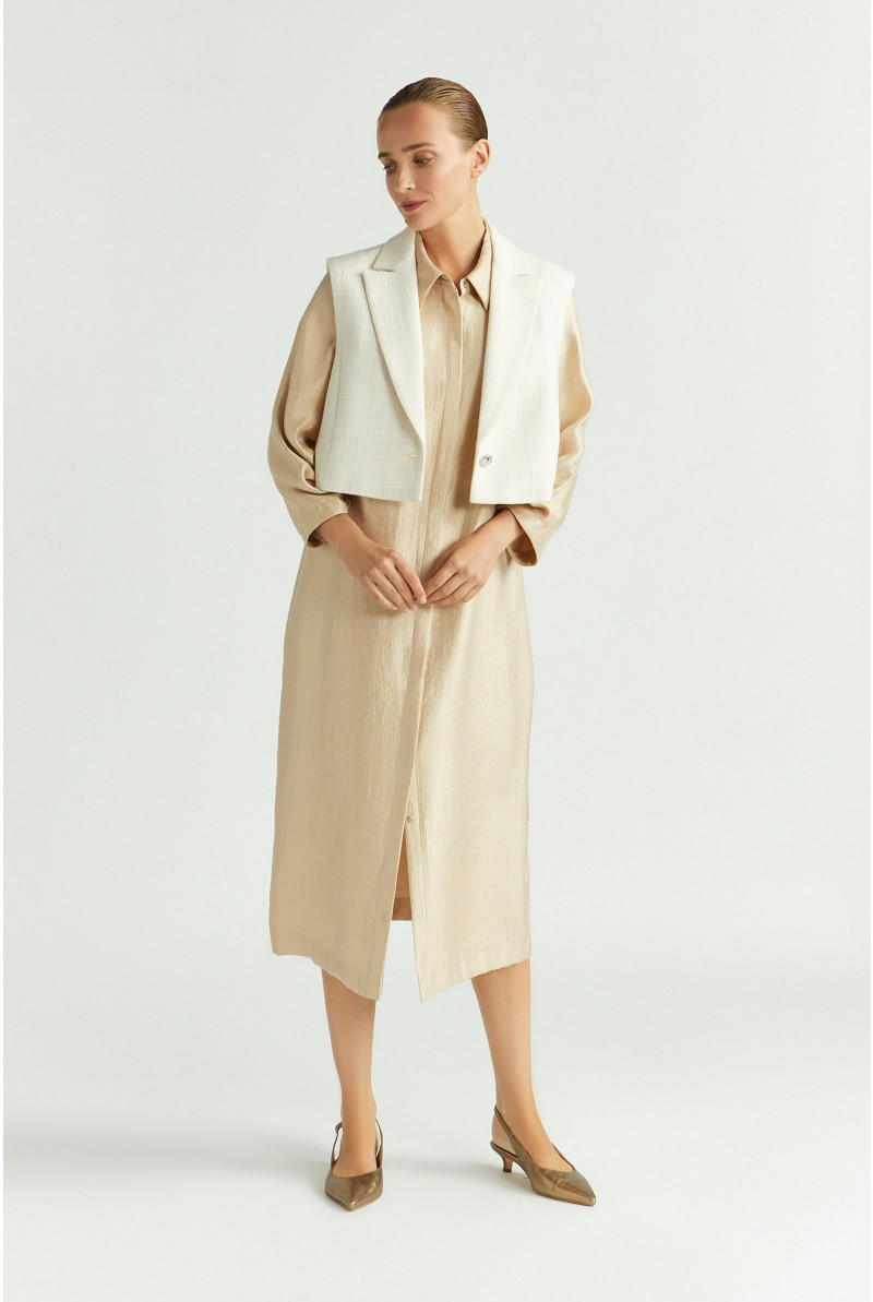 Checked sleeveless blazer
