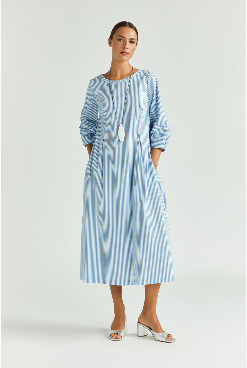 Robe en coton avec détails plissés