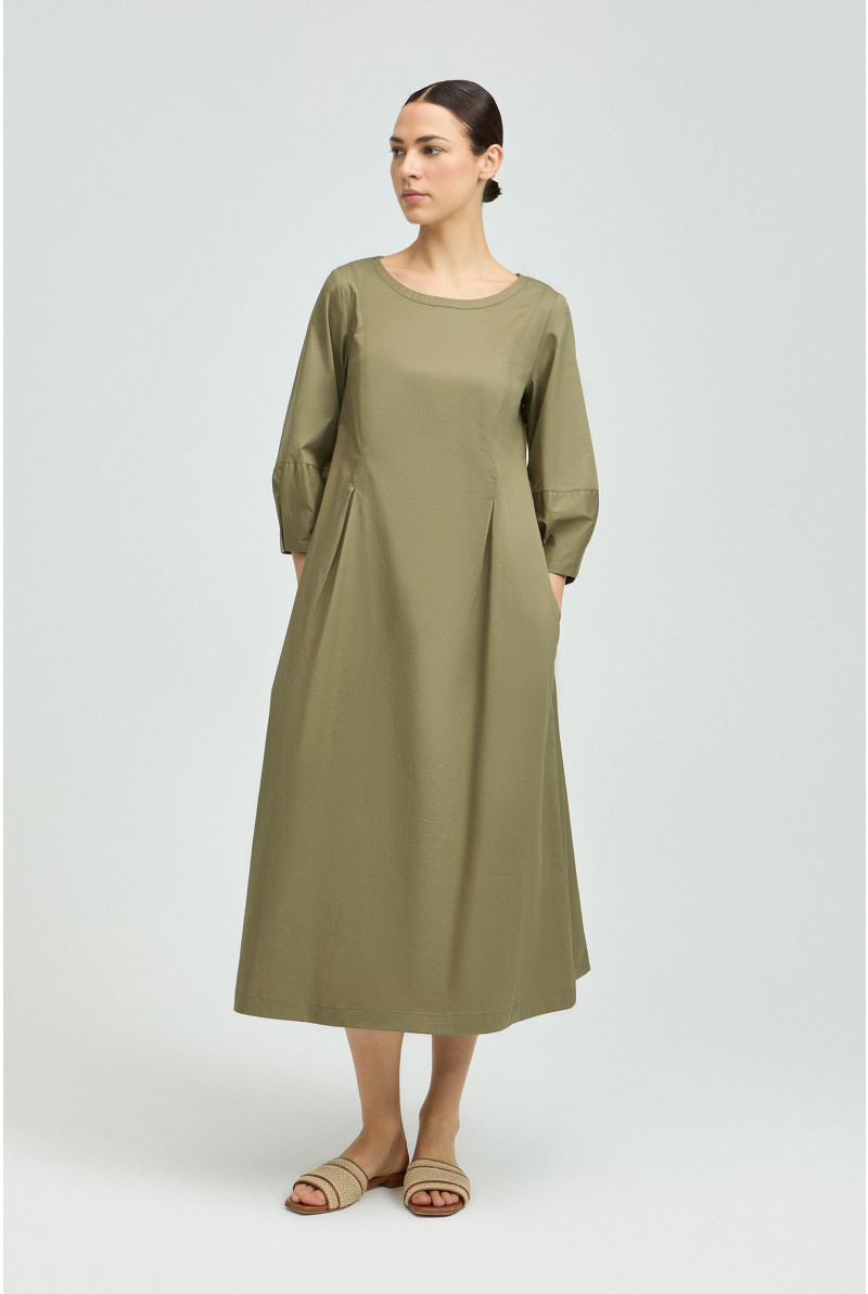 Robe en coton avec détails plissés