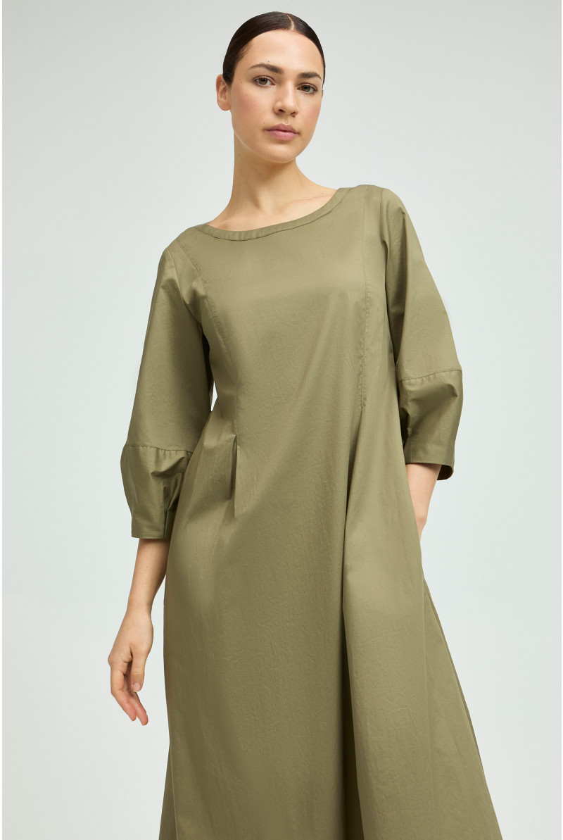 Robe en coton avec détails plissés